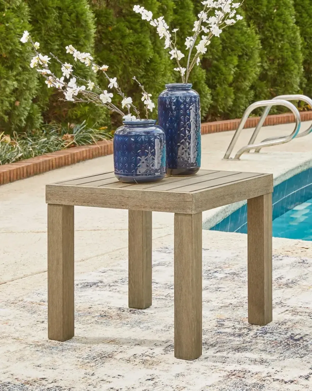 Ashley Silo Point Outdoor End Table Brown Signature Design