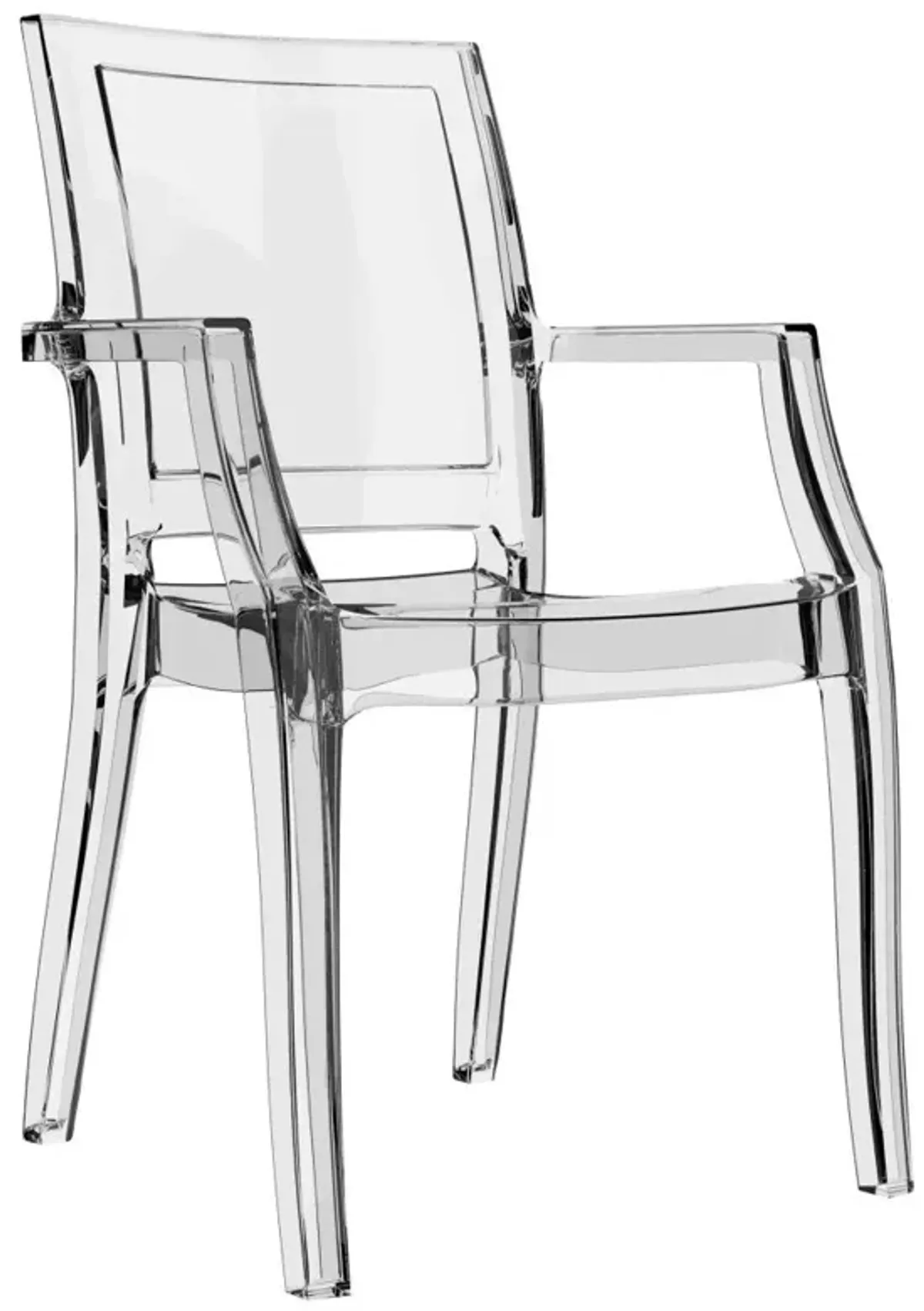 Compamia Arthur Polycarbonate Modern Dining Chair Transparent Clear