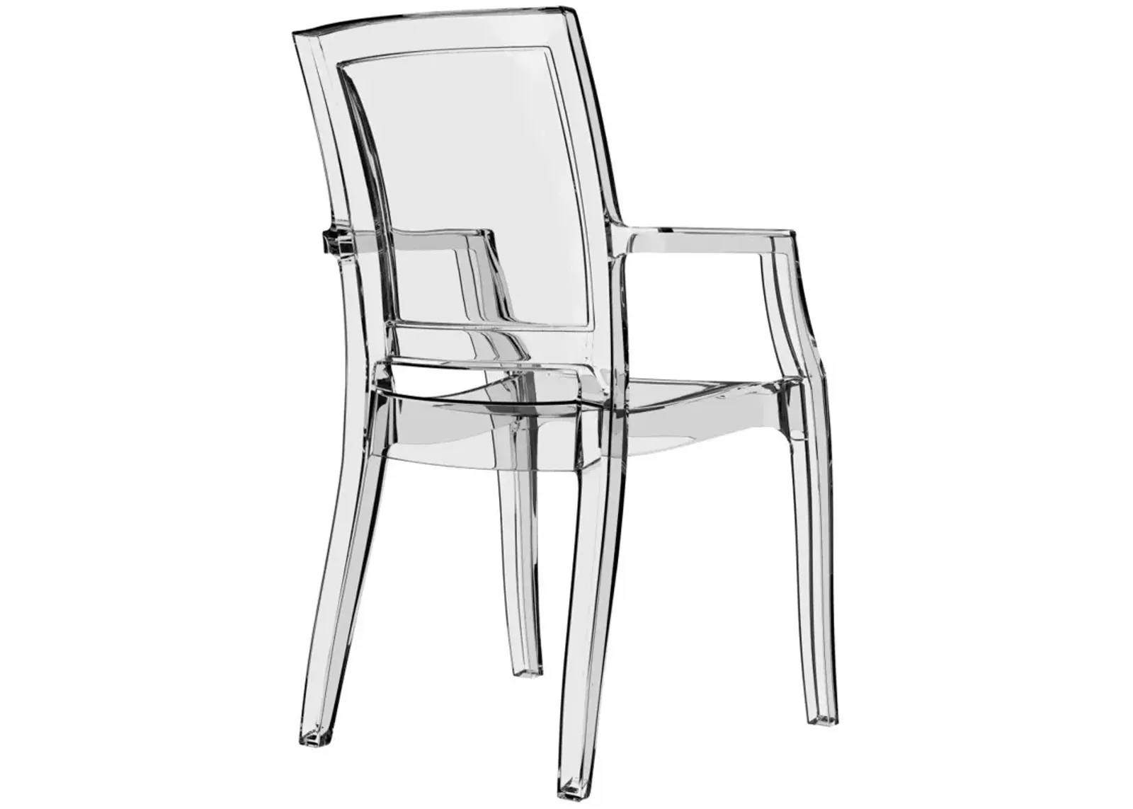 Compamia Arthur Polycarbonate Modern Dining Chair Transparent Clear