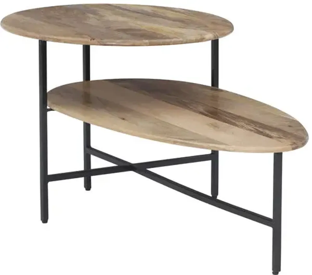 Powell Tavin 2-Tiered Coffee Table Natural Black