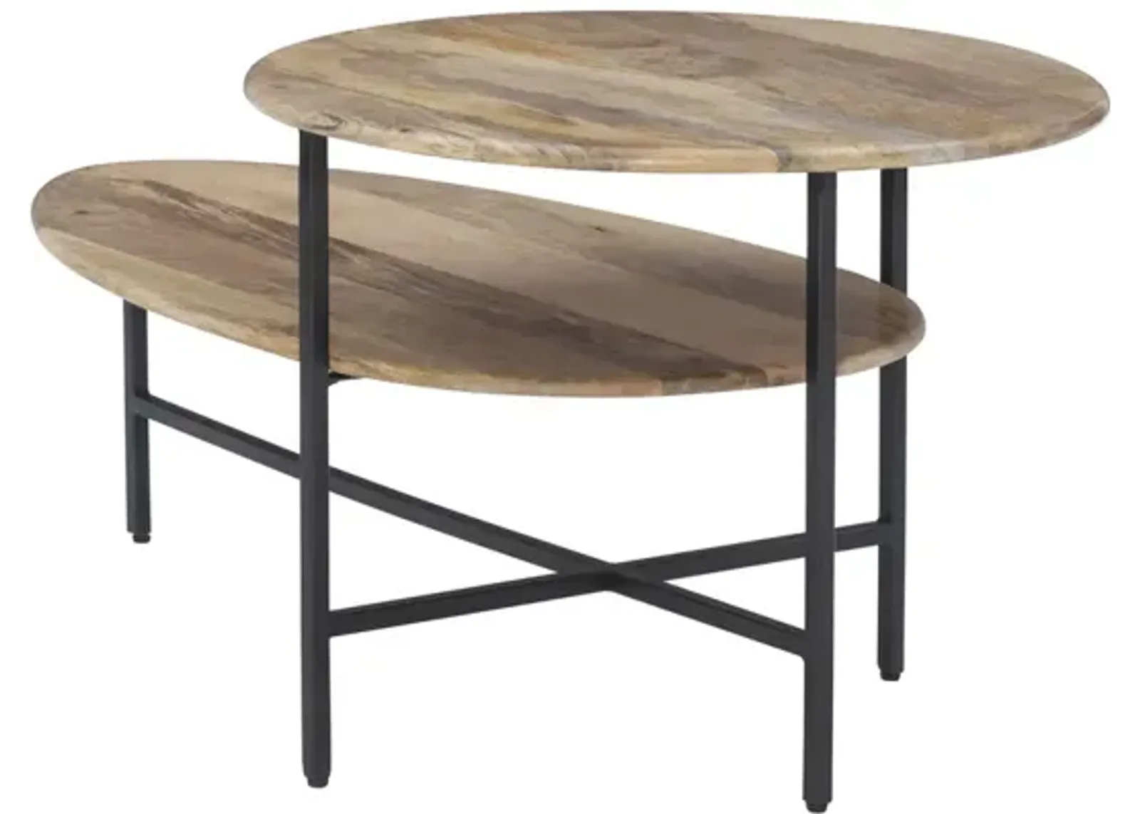 TAVIN 2-TIERED COFFEE TABLE - NATURAL BLACK