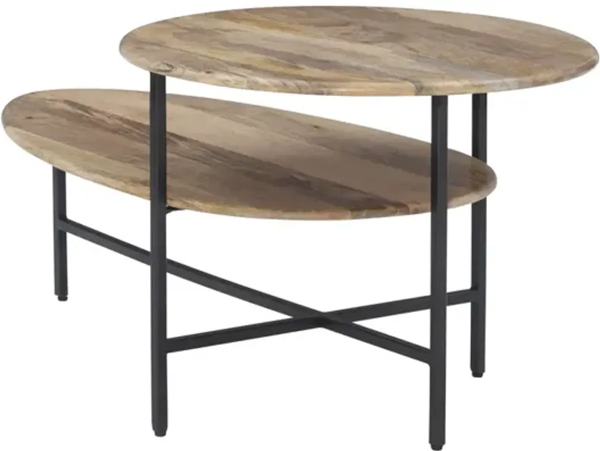 Powell Tavin 2-Tiered Coffee Table Natural Black