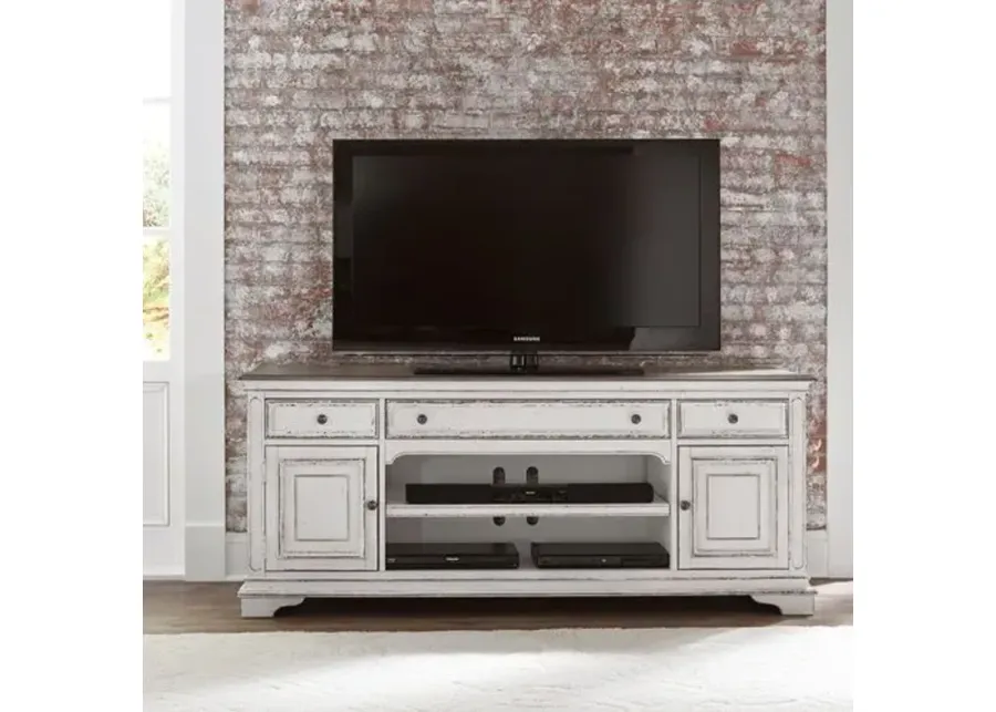 MAGNOLIA MANOR ENTERTAINMENT TV STAND - ANTIQUE WHITE