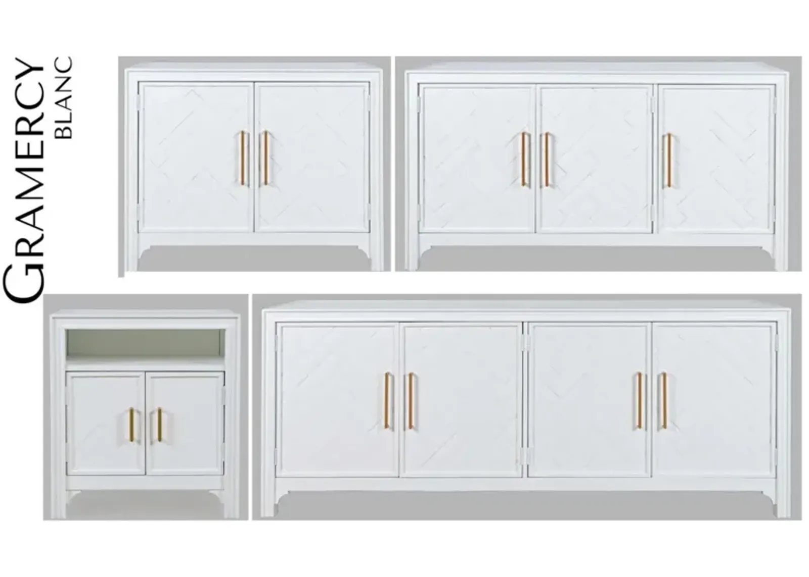 Gramercy 4-Door Accent Cabinet Blanc