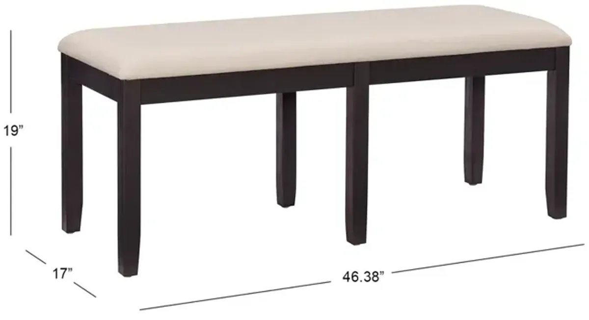 Linon Jorissen Backless Bench Dark Charcoal