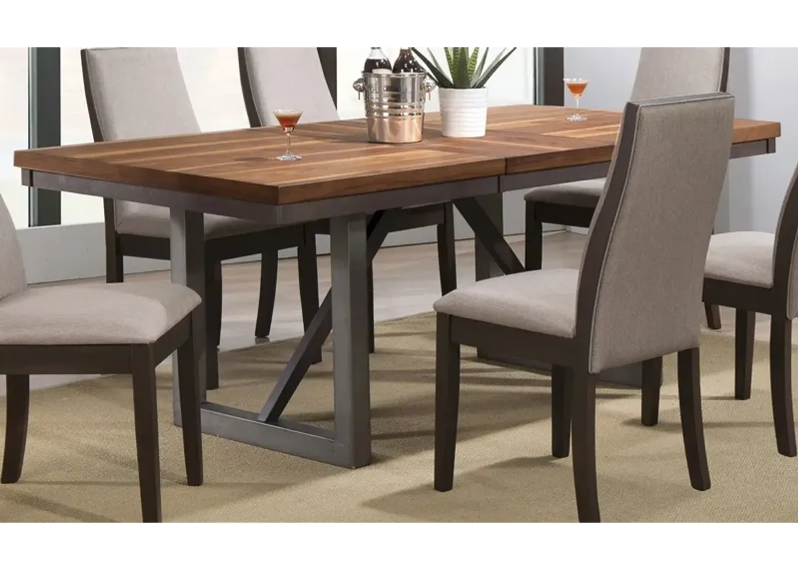 Spring Creek 77 Inch Extension Dining Table Natural Walnut