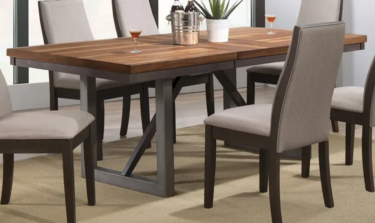 Spring Creek 77 Inch Extension Dining Table Natural Walnut