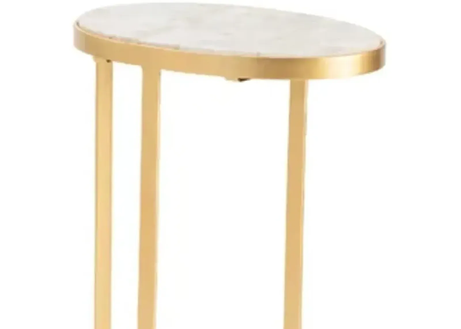 Crestview Victoria Gold/White Accent Table