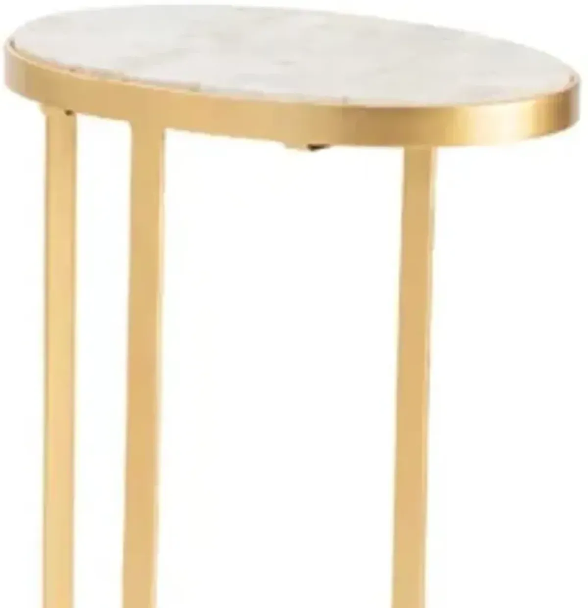 Crestview Victoria Gold/White Accent Table