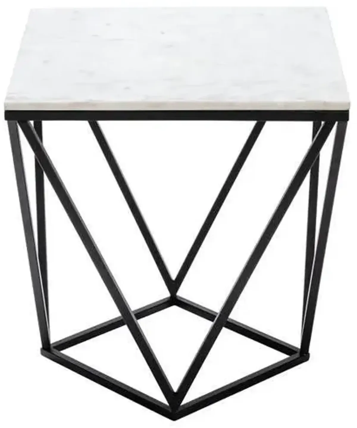 Crestview Baxtor White Marble End Table