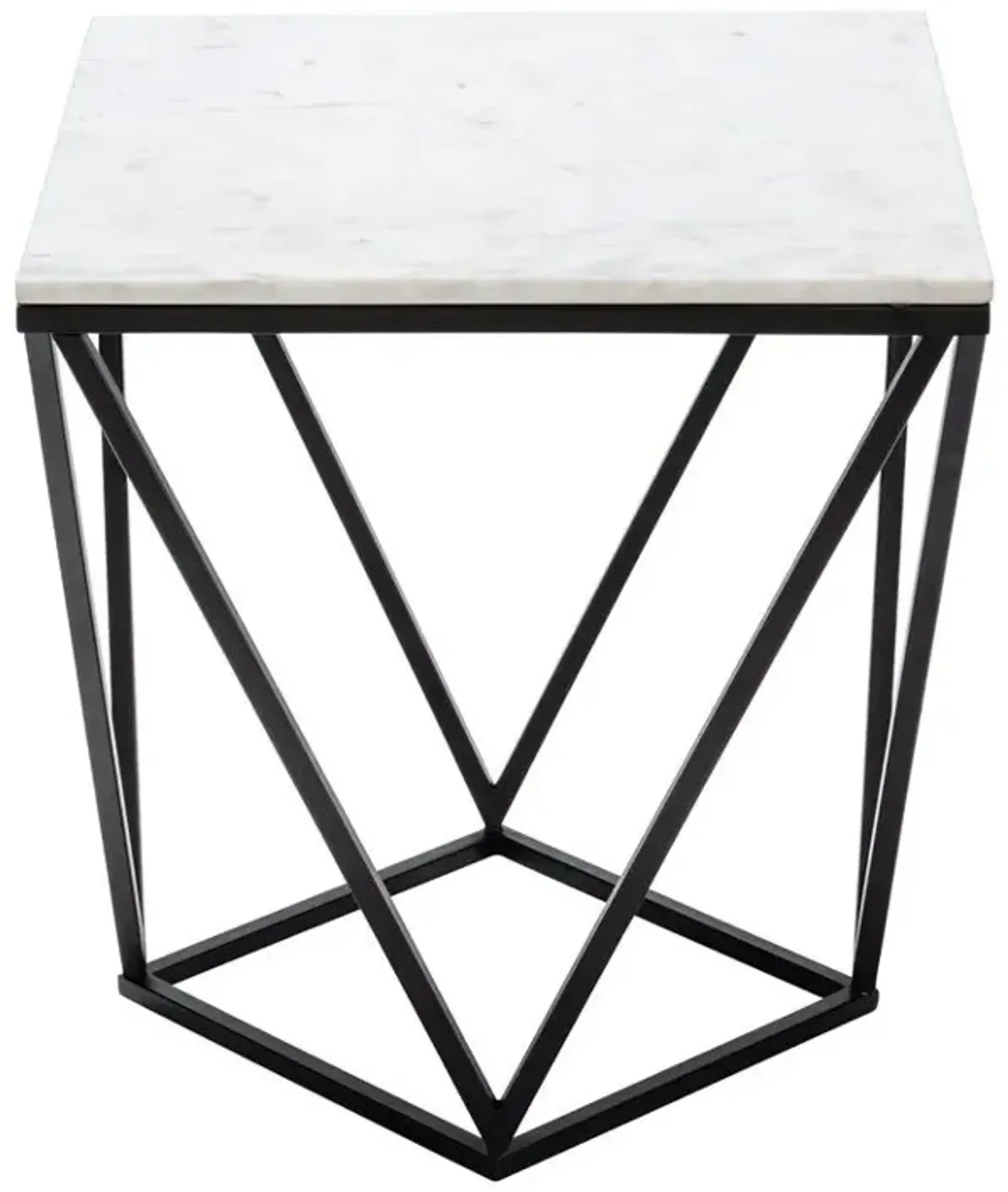 Crestview Baxtor White Marble End Table