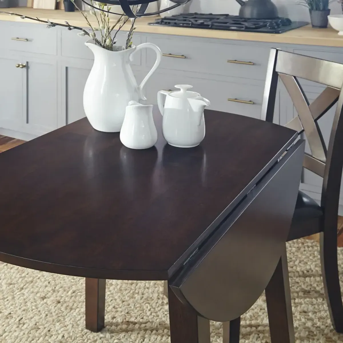 Liberty Furniture 3-Piece Russet Finish Drop Leaf Dining Table Set Thornton