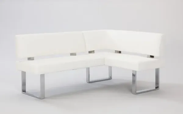 Chintaly Linden Contemporary Upholstered Dining Nook Bench with Steel Legs