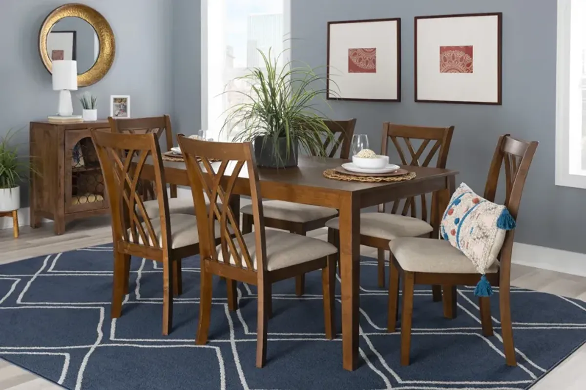 Powell Maggie 7-Piece Dining Set Brown