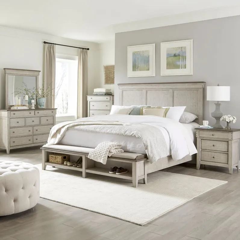 QUEEN STORAGE BED DRESSER MIRROR CHEST AND NIGHTSTAND - IVY HOLLOW