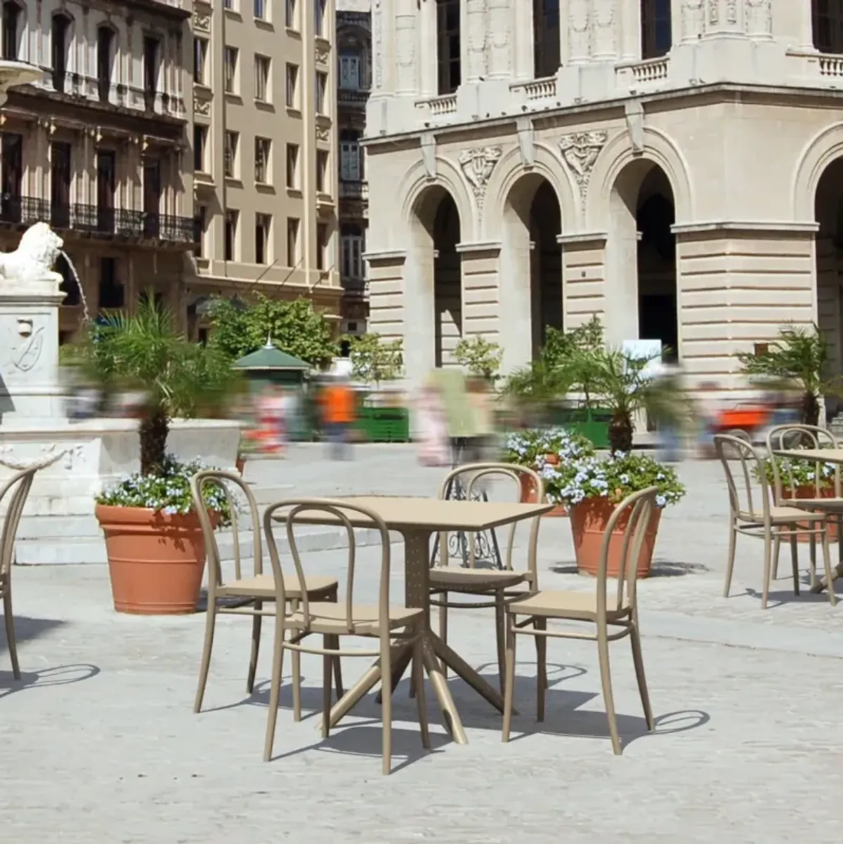 Compamia Victor Patio Dining Set with 4 Chairs Taupe