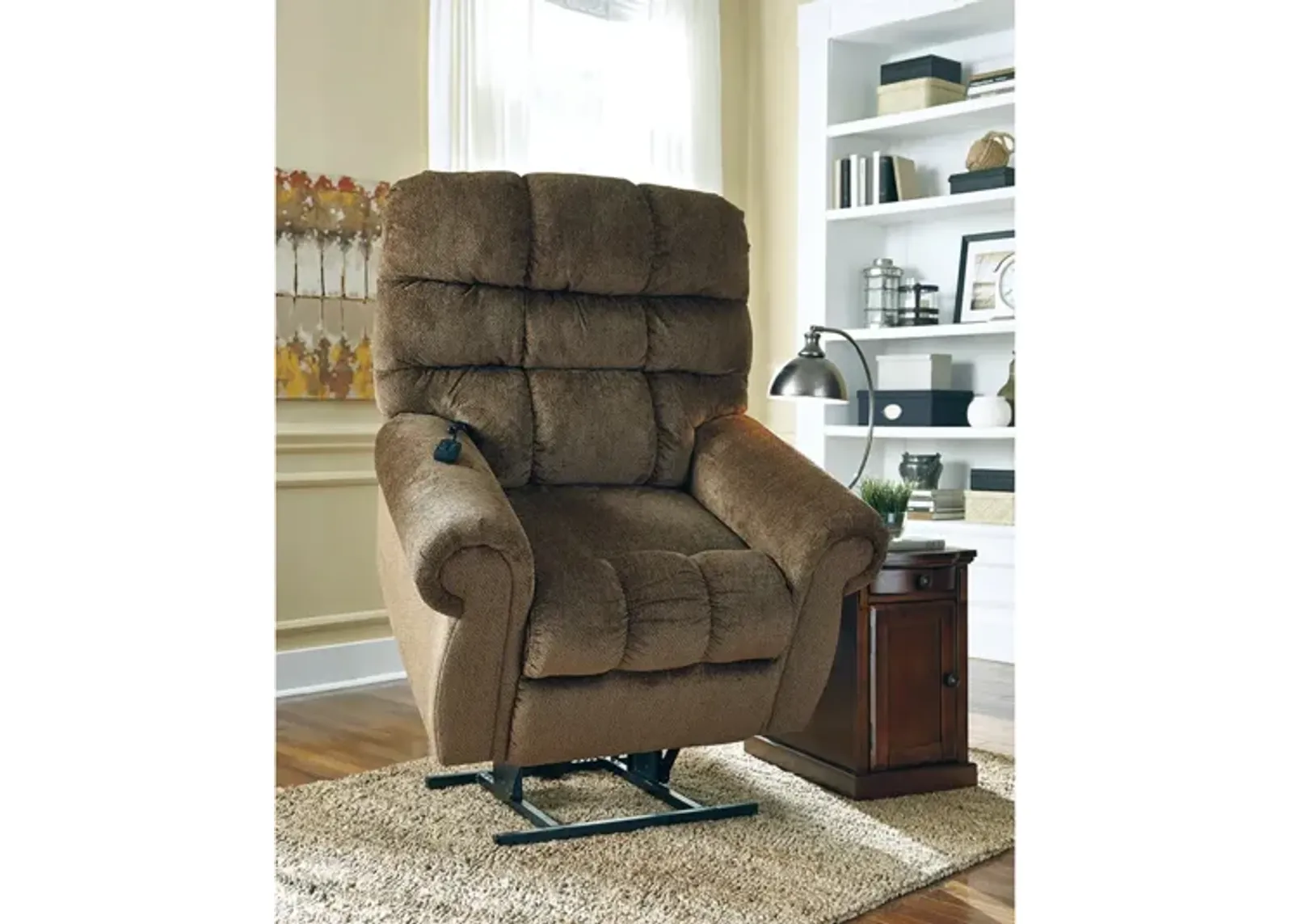 Ashley Ernestine Truffle Power Lift Recliner