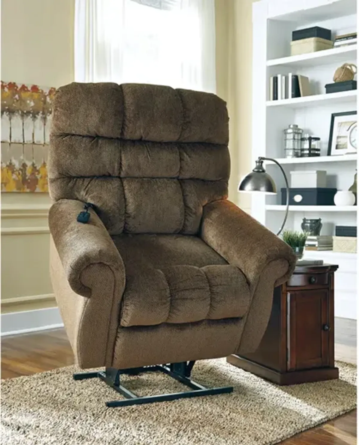 Ashley Ernestine Truffle Power Lift Recliner