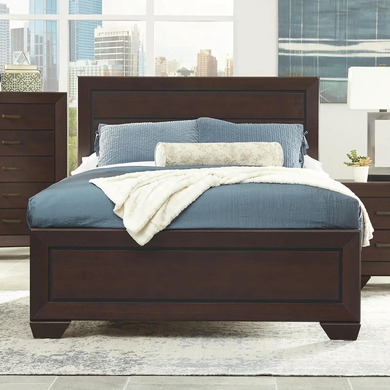 Coaster Kauffman Wood Queen Panel Bed Dark Cocoa