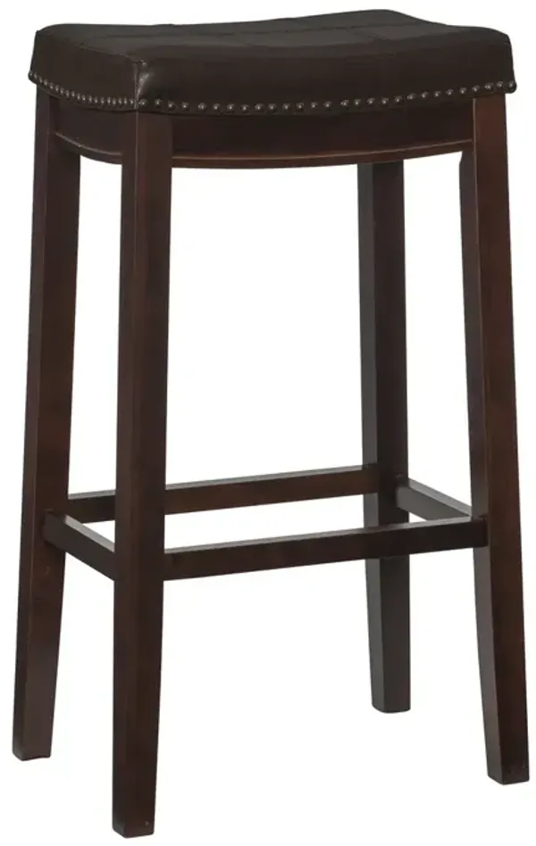Linon Claridge Dark Brown Bar Stool