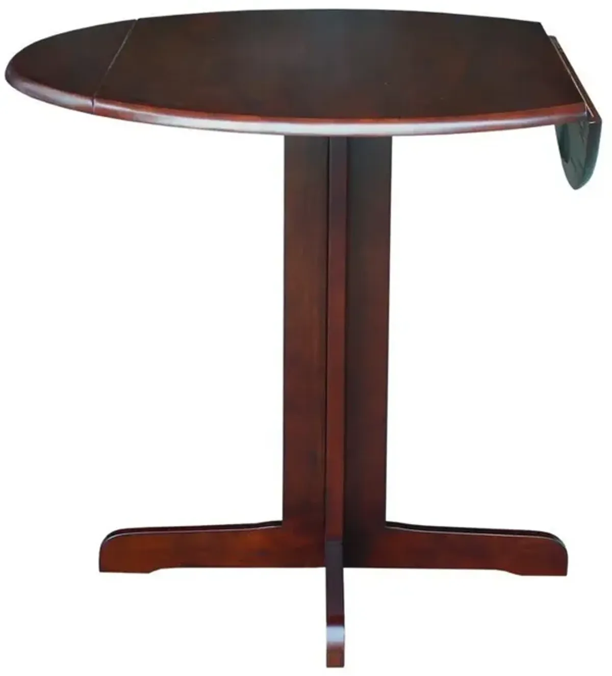 John Thomas Dining Essentials 36 Inch Round Drop Leaf Pedestal Table in Espresso