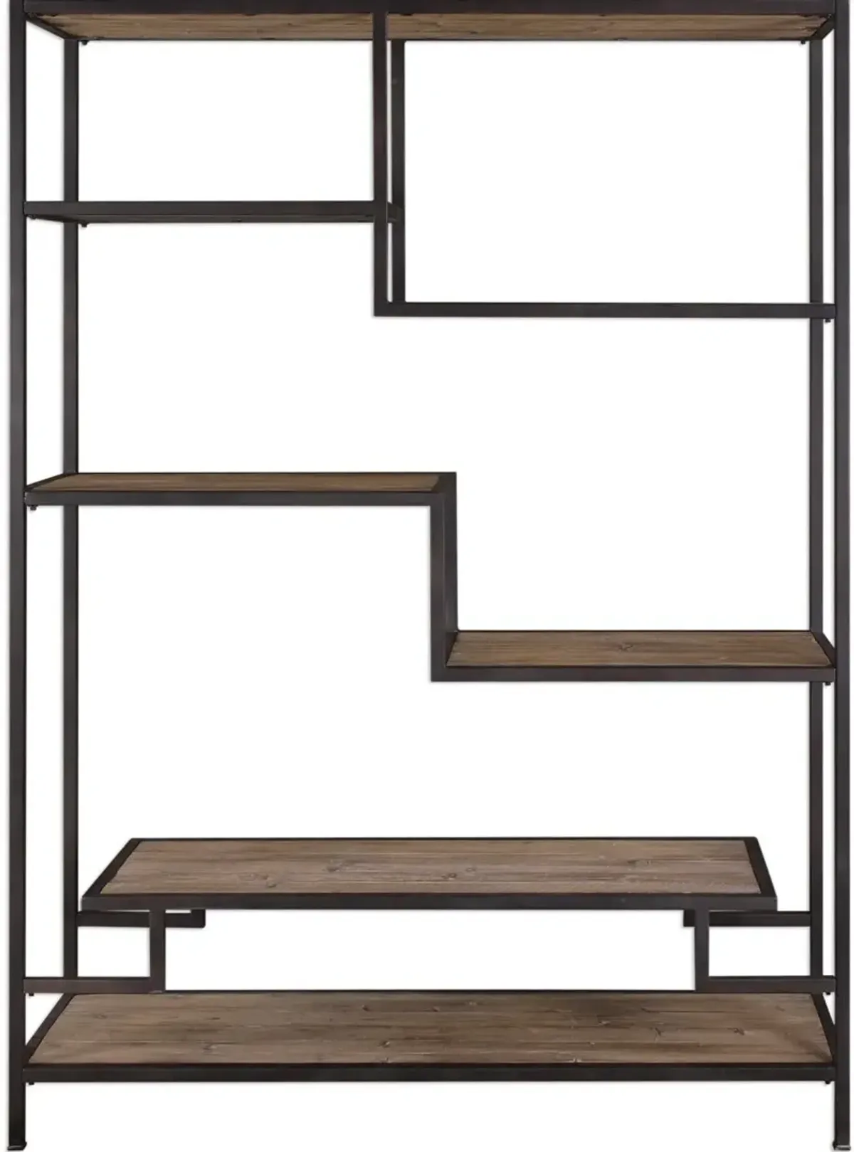 Uttermost Sherwin Aged Black Industrial Etagere Bookcase