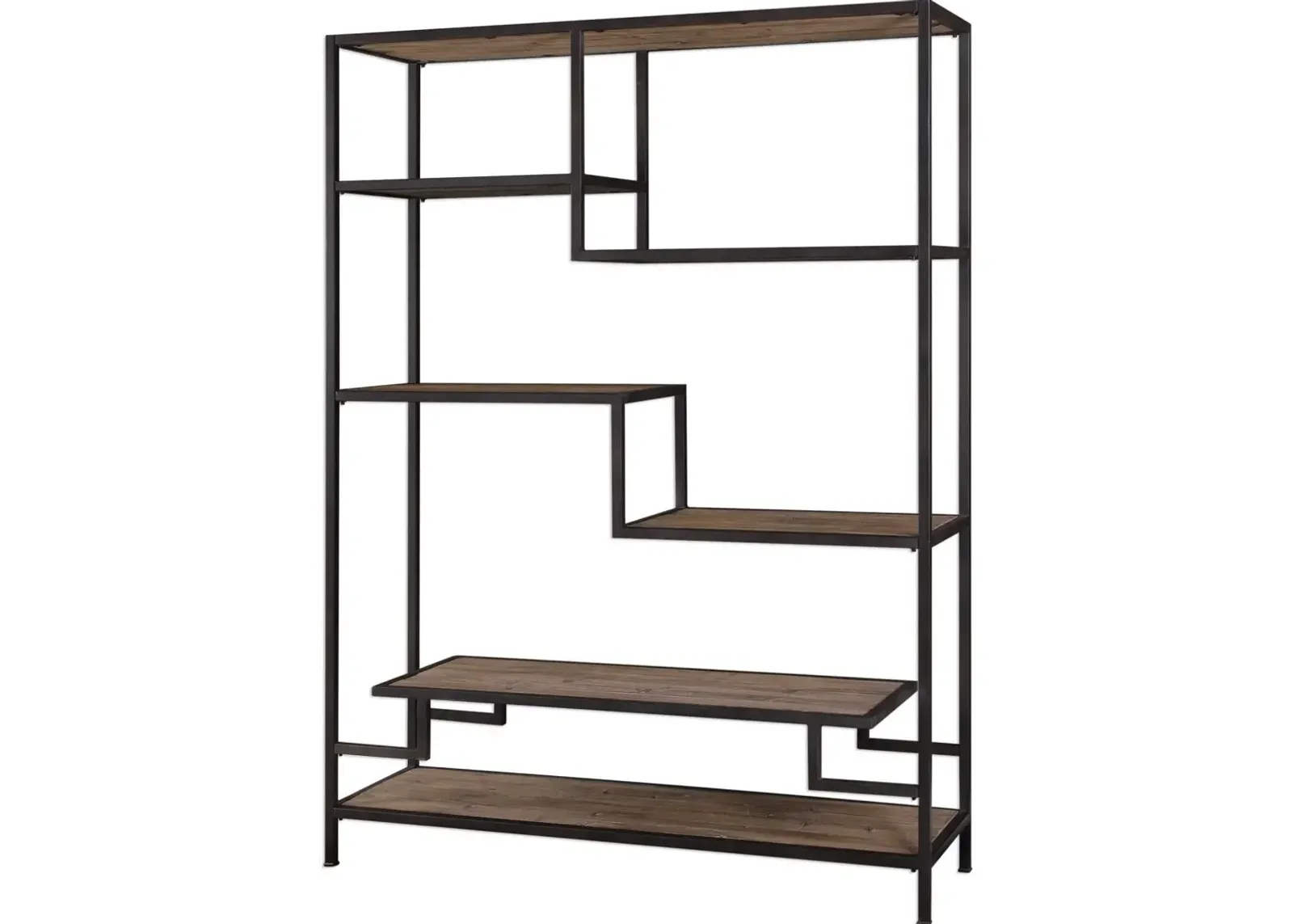 Uttermost Sherwin Aged Black Industrial Etagere Bookcase