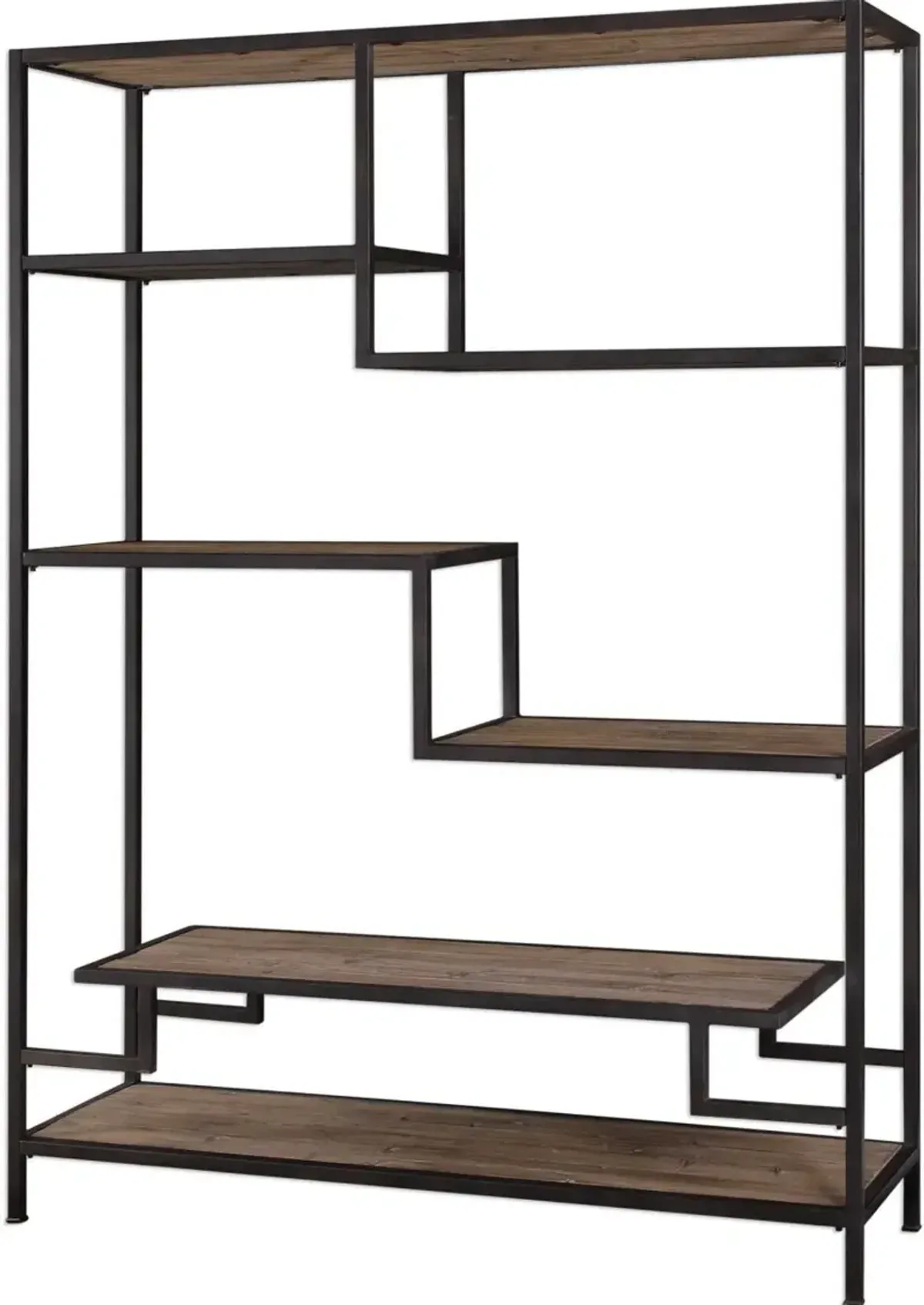 Uttermost Sherwin Aged Black Industrial Etagere Bookcase