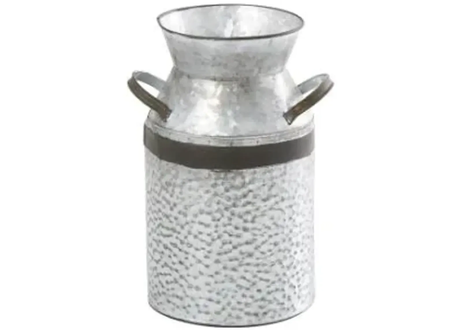 UMA Home Decor Grey Large Metal Milk Can Decorative Jar