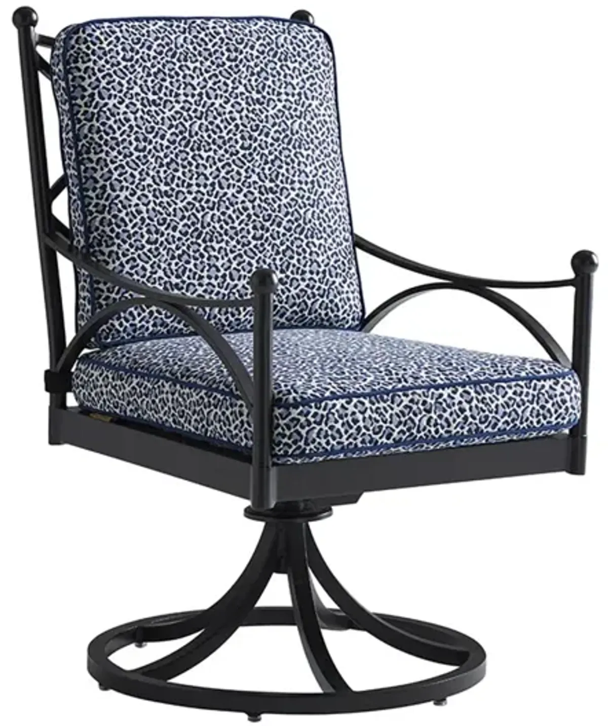 Tommy Bahama Outdoor by Lexington Pavlova Swivel Rocker Patio Dining Chair in Textured Graphite