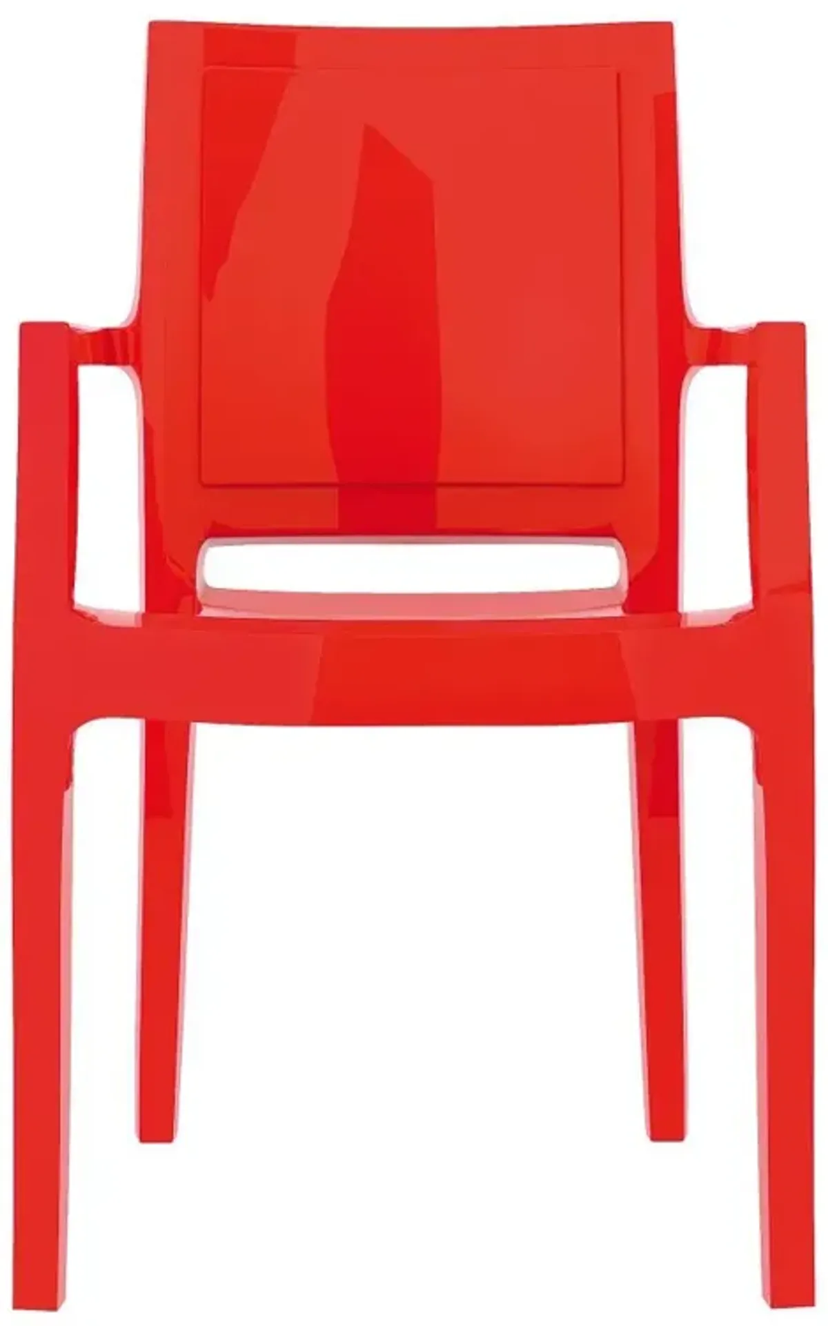 Compamia Arthur Polycarbonate Modern Dining Chair Glossy Red