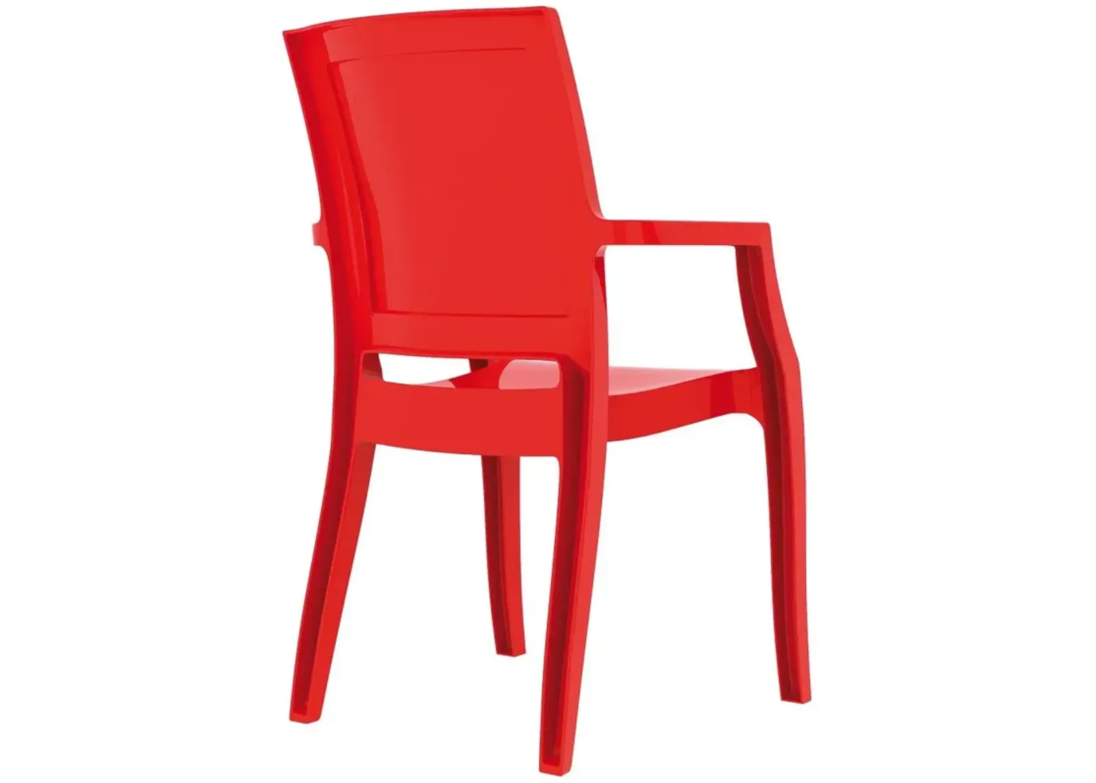 Compamia Arthur Polycarbonate Modern Dining Chair Glossy Red