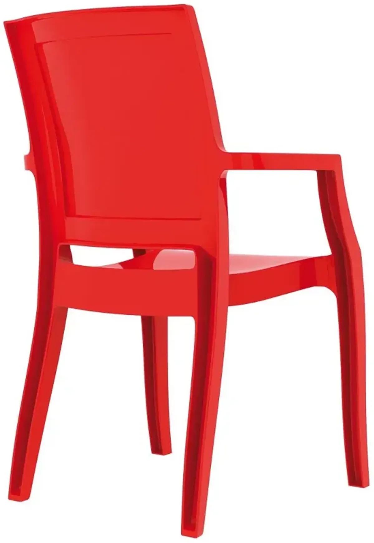 Compamia Arthur Polycarbonate Modern Dining Chair Glossy Red