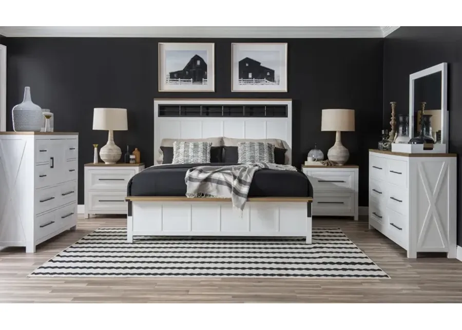 COMPLETE TWO TONE PANEL BED QUEEN - FRANKLIN