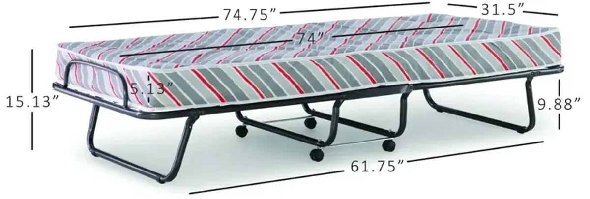 Linon Torino Folding Bed with Mattress