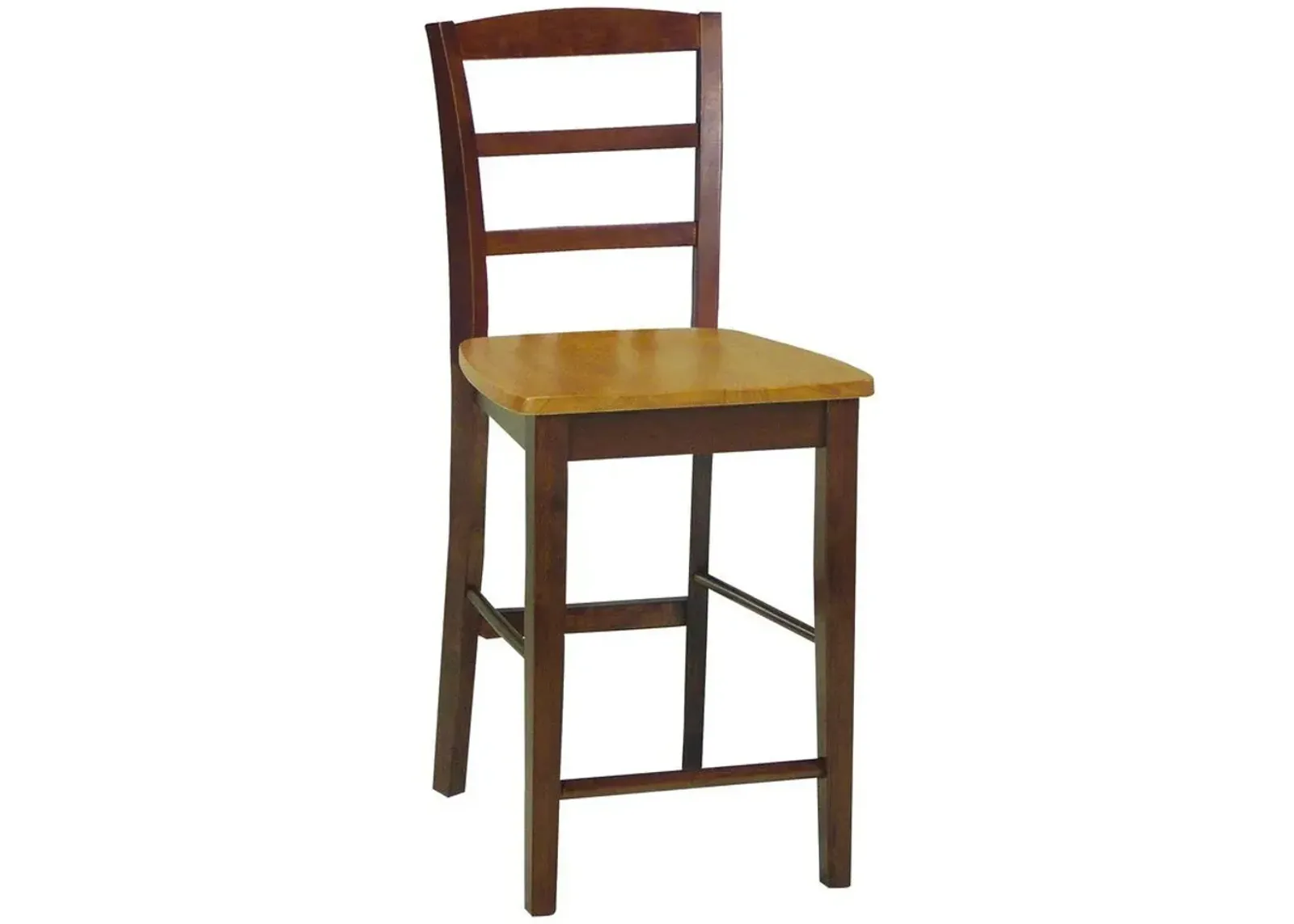 John Thomas Dining Essentials Madrid Wood Stool in Cinnamon & Espresso