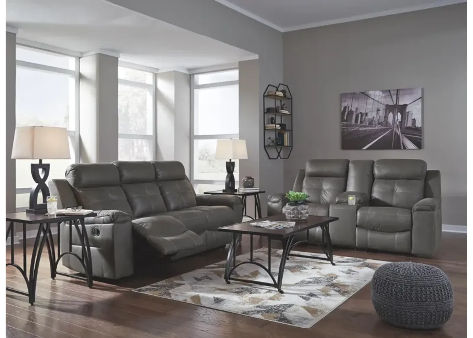 Ashley Jesolo Dark Gray Reclining Sofa