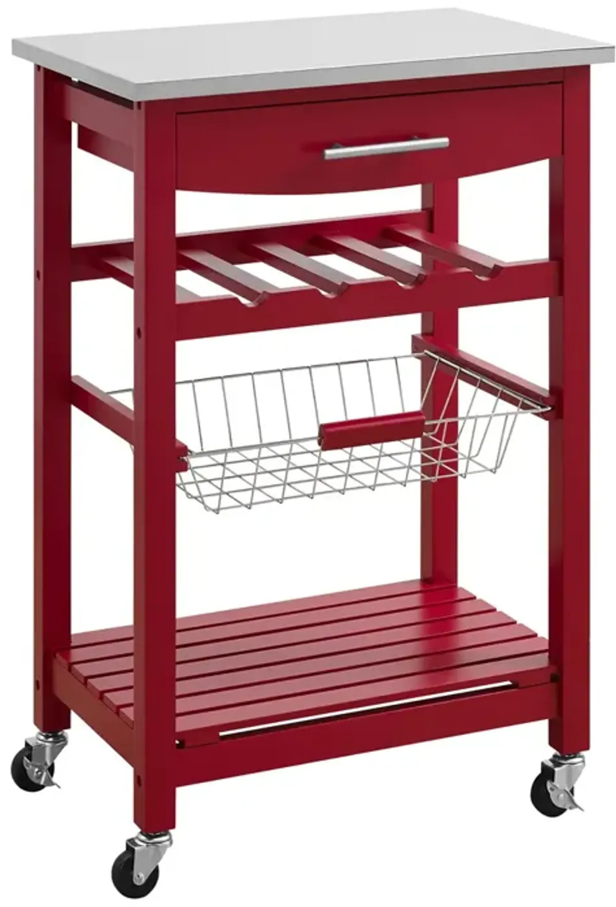 Linon Clarke Red Kitchen Cart