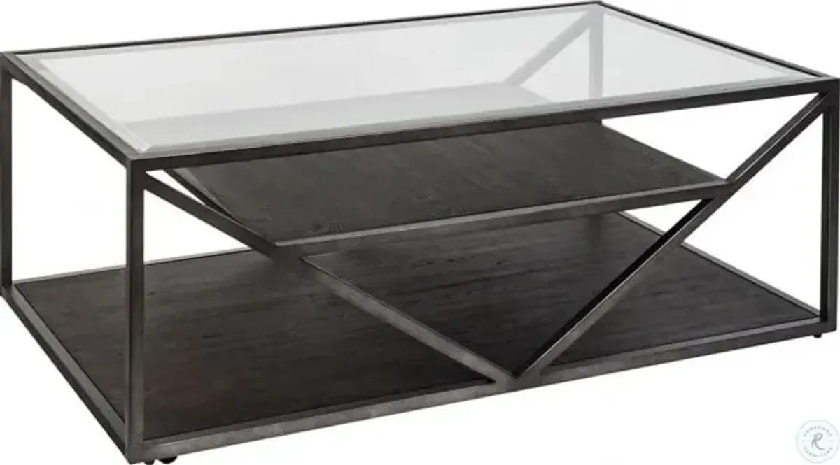 Liberty Furniture Arista Rectangle Cocktail Table Cobblestone Brown