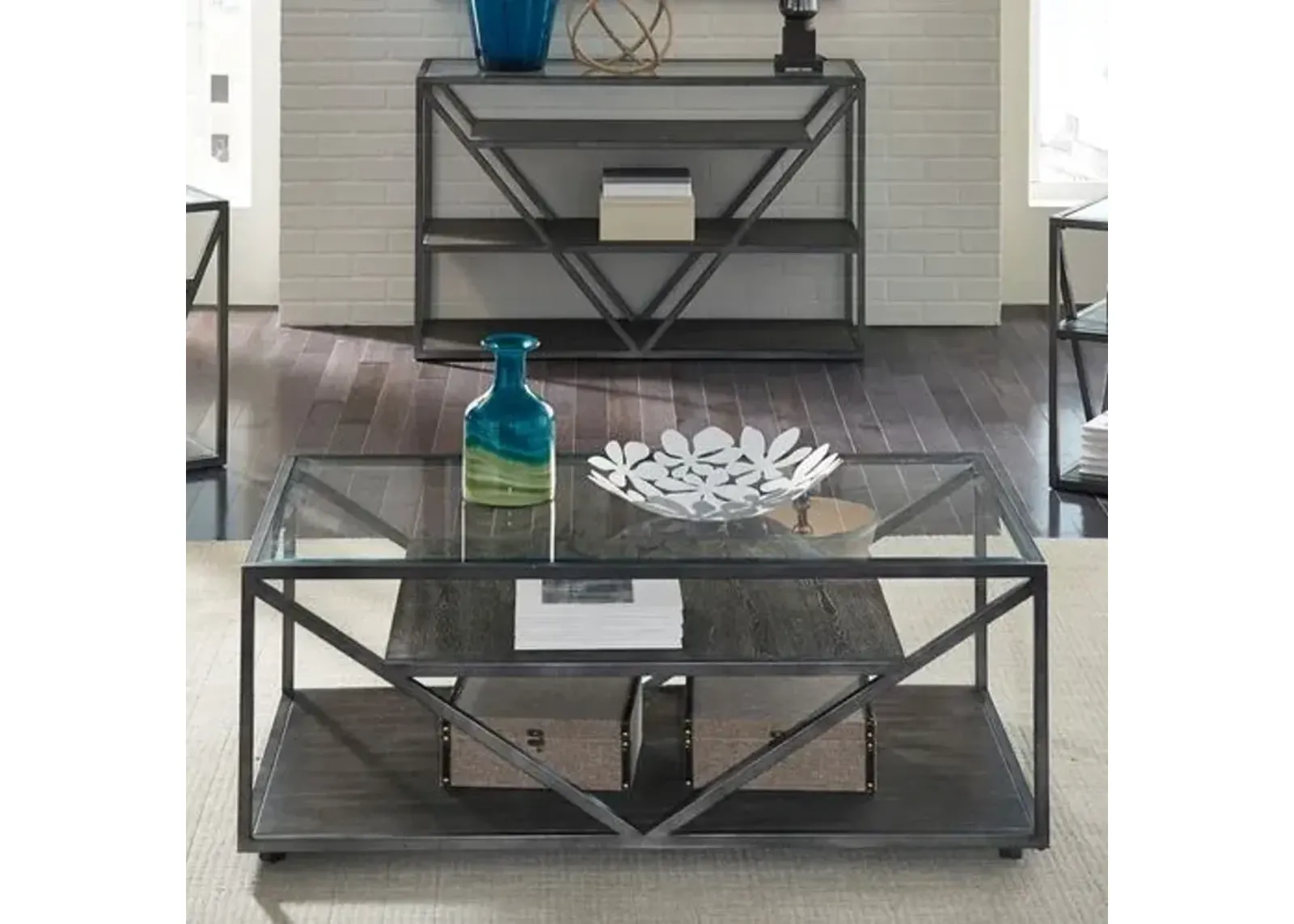 ARISTA RECTANGLE COCKTAIL TABLE - COBBLESTONE BROWN