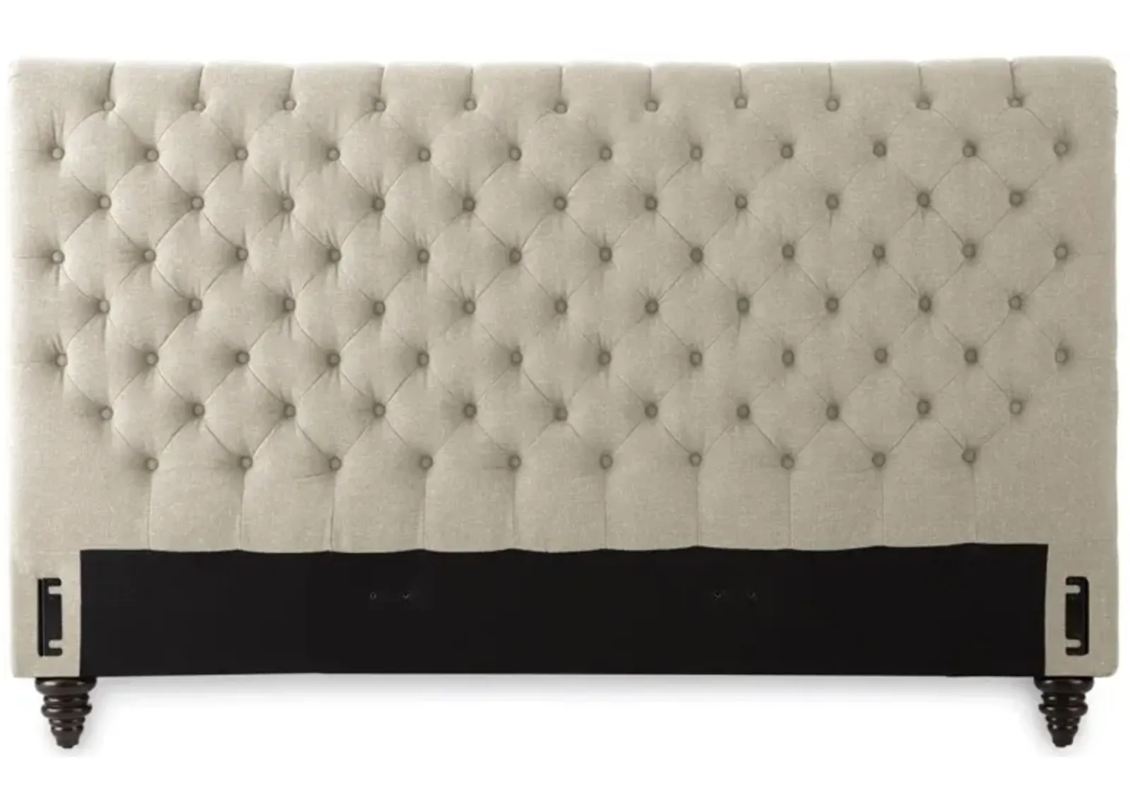 Steve Silver Sand Toned Tufted Upholstered Headboard with Nailhead Trim