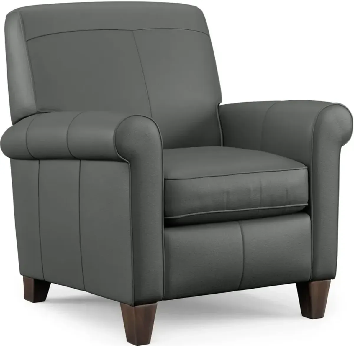 Flexsteel Dana Gray High-Leg Leather Manual Recliner