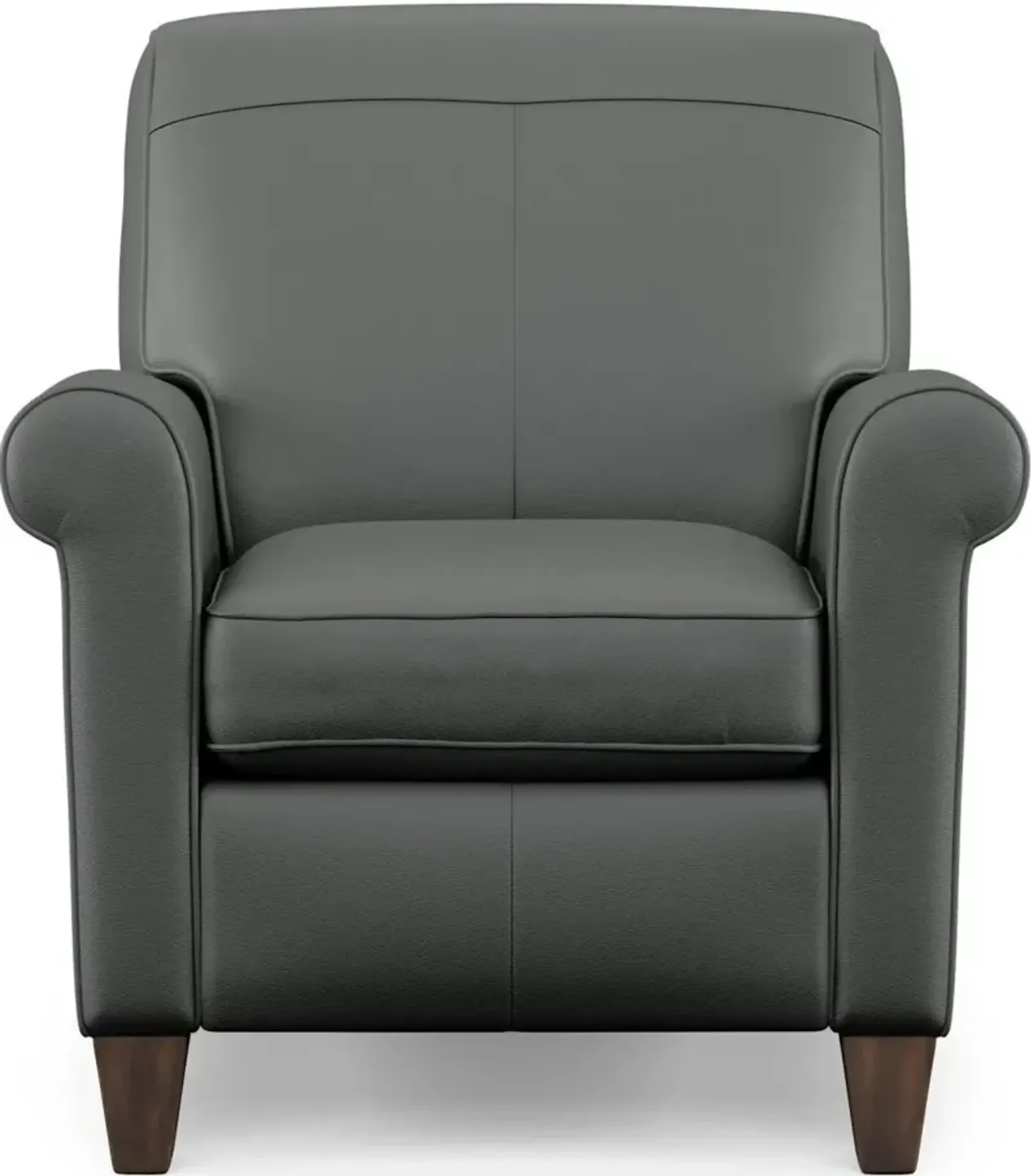 Flexsteel Dana Gray High-Leg Leather Manual Recliner