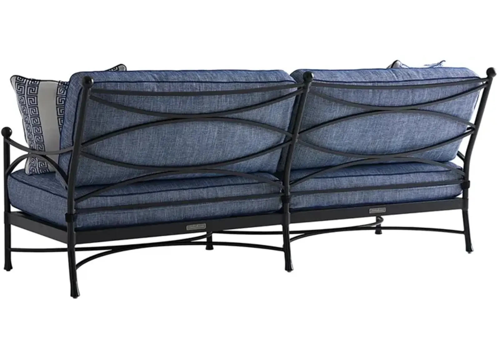 Tommy Bahama Outdoor by Lexington Pavlova Sofa in Textured Graphite/Printed Cushion