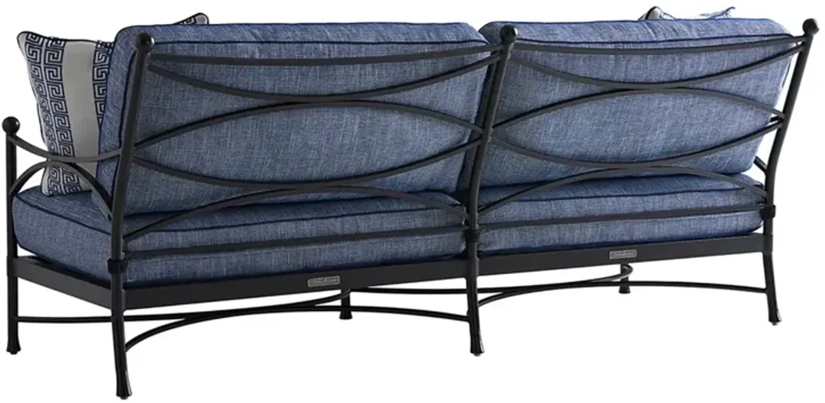 Tommy Bahama Outdoor Sofa in Textured Graphite/Printed Cushion - Pavlova