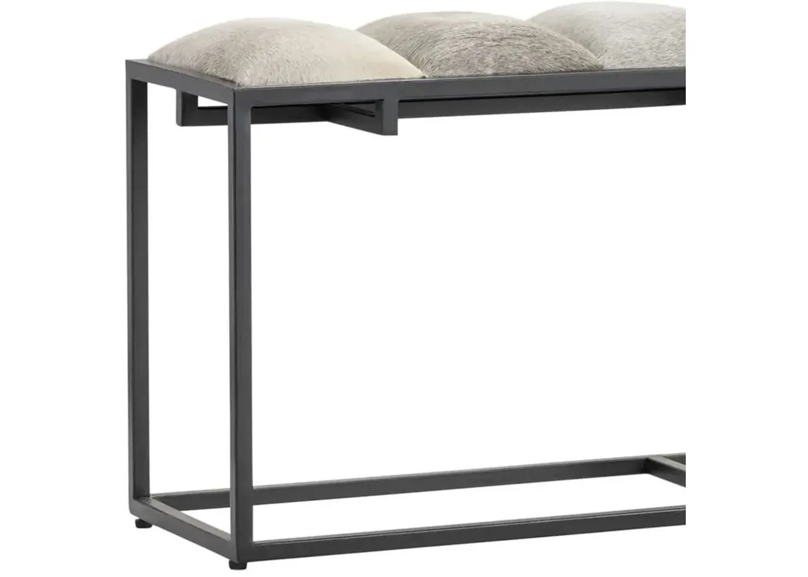 Crestview Hampton Black Metal & Cowhide Bench