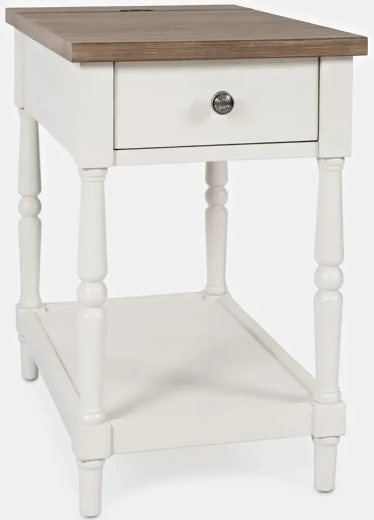 Jofran Grafton Farms Power Chairside Table White