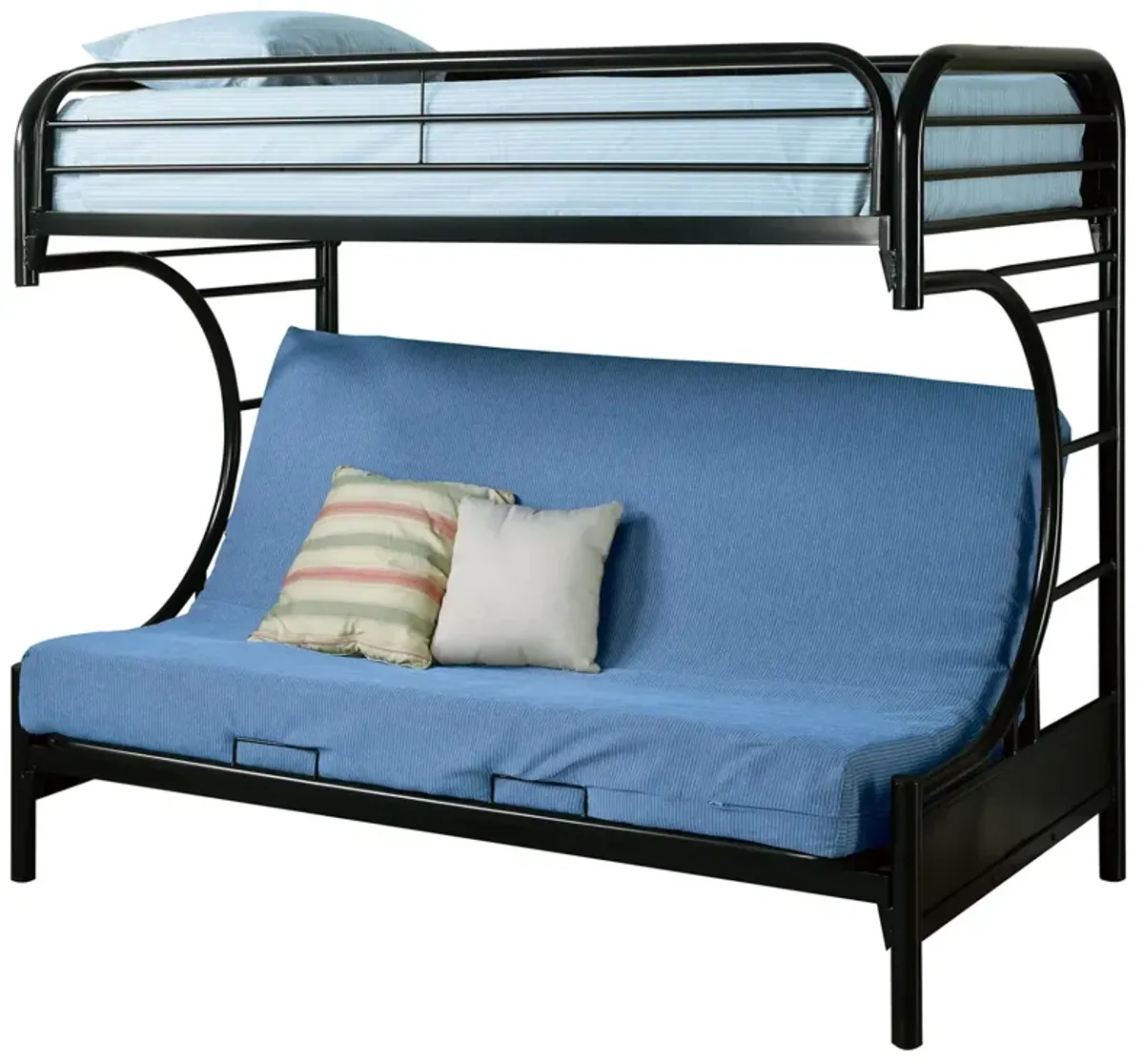 Coaster Montgomery Metal Twin Over Futon Bunk Bed Black