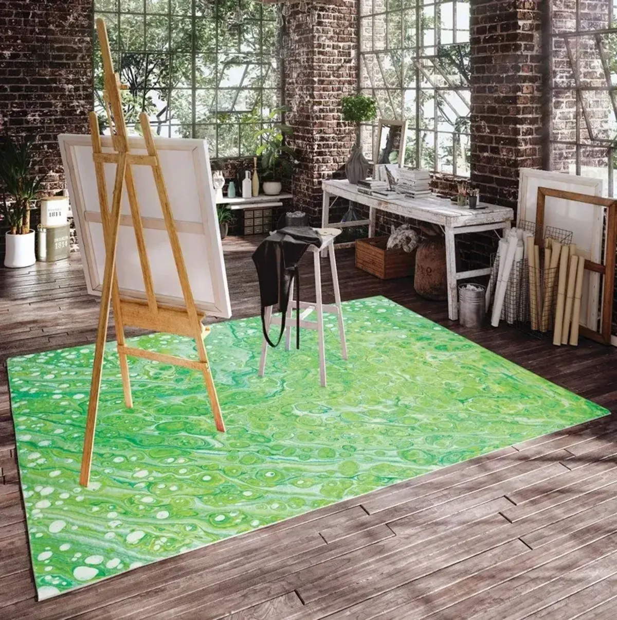 Dalyn Kikiamo Lime-In 5'X8' Area Rug
