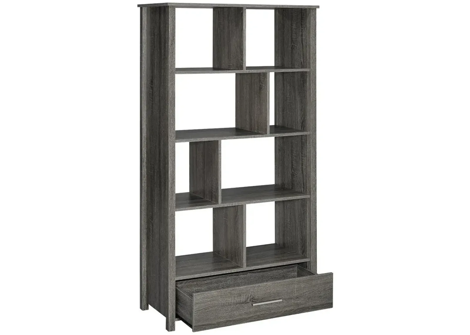 Coaster Dylan 68 Inch 4-Shelf Storage Bookshelf Weathered Grey